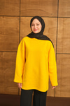 Bisiklet Yaka Sweat Sarı