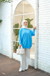 Bisiklet Yaka Tunik Bebe Mavi