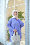 Bisiklet Yaka Tunik Lila