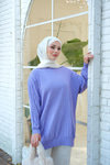 Bisiklet Yaka Tunik Lila