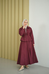Bluz Kancalı Nubuk Takım Bordo