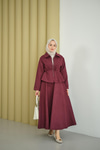 Bluz Kancalı Nubuk Takım Bordo