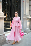 Bluzlu Etekli Takım Pembe