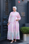 Bulut Desen Elbise Pembe
