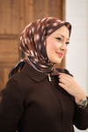 Ceylan Desen Eşarp Kahverengi