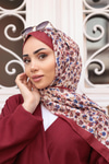 Çicek Desen Soft Şal Bordo