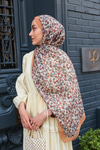 Çicek Desen Soft Şal Camel