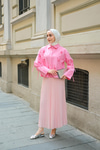 Çicek Desenli Gömlek Pembe