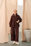 Çıtçıtlı Gabardin Takım Kahverengi