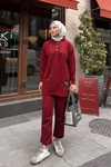 Çıtçıtlı İkili Takım Bordo
