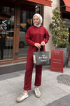Çıtçıtlı İkili Takım Bordo