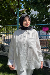 Çizgili Salaş Gömlek Siyah-Beyaz