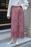 Desenli Saten Etek Mor