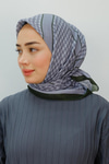 Desenli Soft Eşarp Koyu Yeşil
