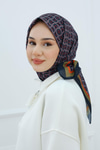 Desenli Soft Eşarp Lacivert