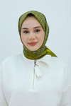 Desenli Soft Eşarp Yağ Yeşil