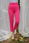 DUBLE KAPLAMA KEMERLI PANTOLON PEMBE