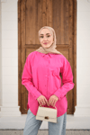 Düz Oversize Gömlek Pembe