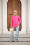 Düz Oversize Gömlek Pembe