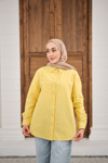 Düz Oversize Gömlek Sarı