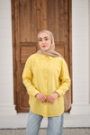 Düz Oversize Gömlek Sarı