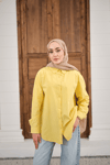 Düz Oversize Gömlek Sarı