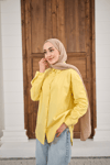 Düz Oversize Gömlek Sarı