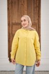 Düz Oversize Gömlek Sarı