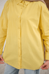 Düz Oversize Gömlek Sarı