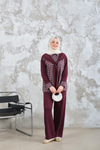 Ekose Desen İkili Takım Bordo