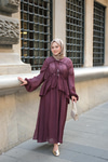Etekli Kimono Takım Bordo
