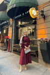 Etekli Poplin Takım Bordo