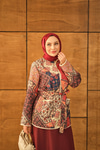 Etnik Desen Bel Bağlamalı Kimono Mavi