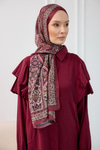 Etnik Desen Soft Şal Bordo