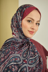 Etnik Desen Soft Şal Bordo