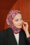 Etnik Desen Soft Şal Bordo