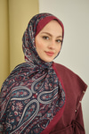 Etnik Desen Soft Şal Bordo
