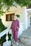Fermuar Detay İkili Takım Mürdüm