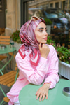 Fırça Desen Soft Eşarp Bordo