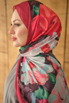 Fırça Desen Soft Şal Bordo