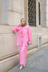 Fırfır Detay İkili Takım Pembe