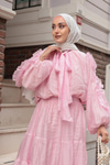 Fırfrı Detaylı Takım Pembe
