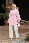 Fitilli Oversize Gömlek Pembe
