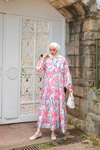Flora Çicek Desenli Elbise Pembe