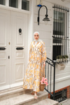 Flora Çicek Desenli Elbise Sarı