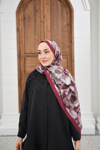 Flora Desen Şal Bordo