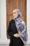 Flora Desen Şal Gri