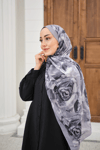 Flora Desen Şal Gri