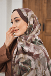 Flora Desen Şal Kahverengi