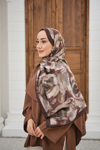 Flora Desen Şal Kahverengi